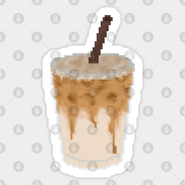 Ice coffee pixel art Sticker by toffany's